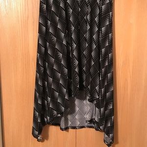 CATHERINES BLACK & WHITE GRAPHIC HIGH LOW SKIRT